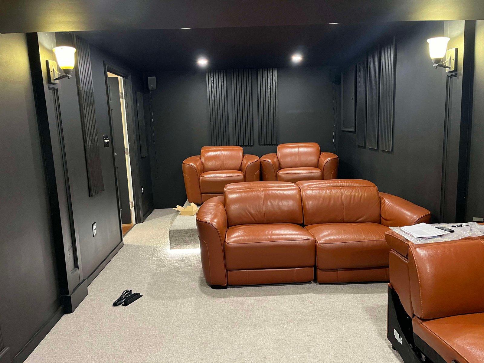 Home theater room with professional painting by Smart General Contractors