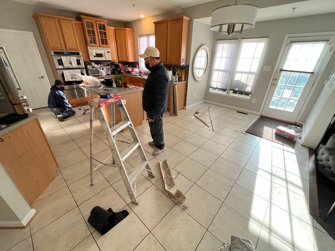 Kitchen area before new flooring installation