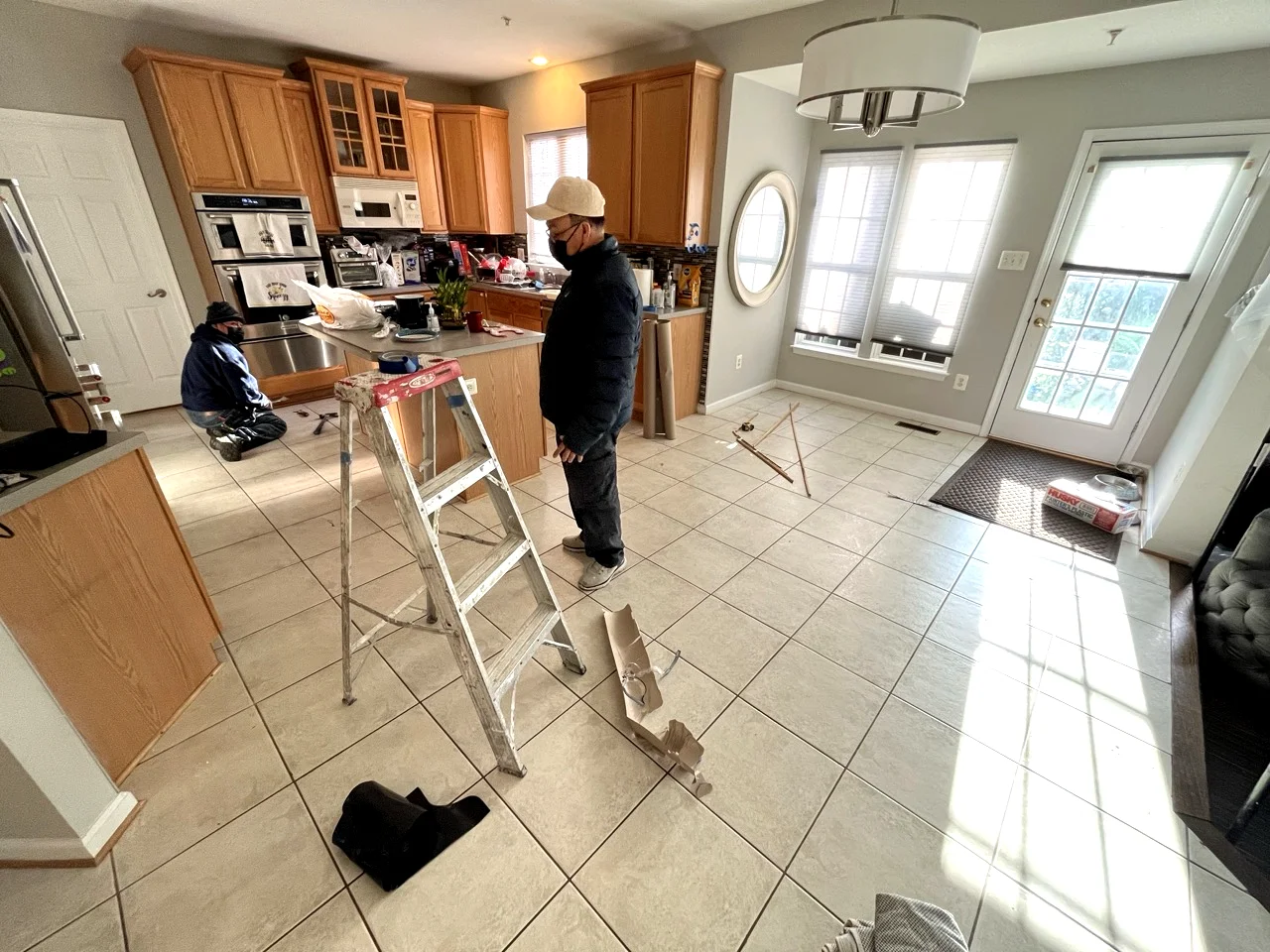 Kitchen area before new flooring installation