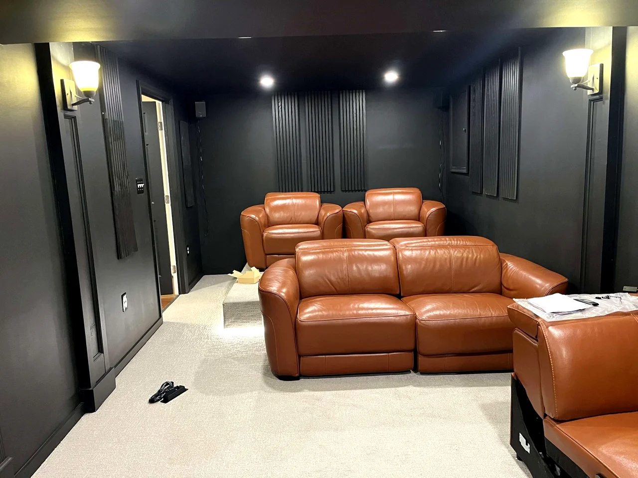 Interior painting of a home theater room in Maryland